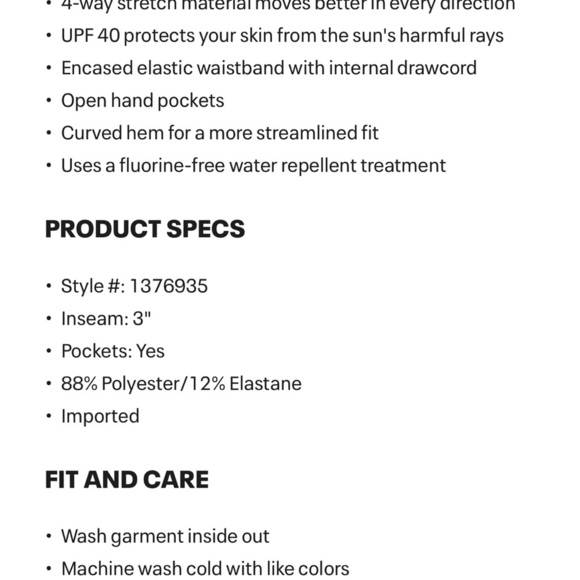 Under Armour Tan Athletic Shorts with Elastic Waistband and Side Split - Picture 5 of 6